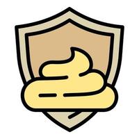 Cream shield protection icon, outline style vector