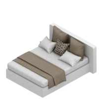 Isometric Bedroom 3D render png