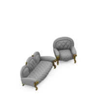 sillón isométrico aislado 3d render png