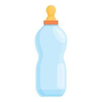 Plastic bottle milk icon, cartoon style vector