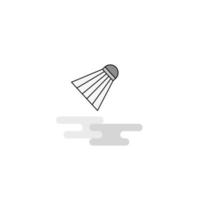 bádminton shuttle web icono línea plana llena gris icono vector