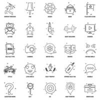 25 conjunto de iconos de línea de mezcla de concepto de negocio vector