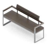 banc isométrique rendu 3d png