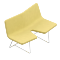 banc isométrique rendu 3d png