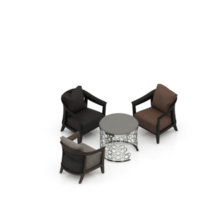 sillón isométrico aislado 3d render png