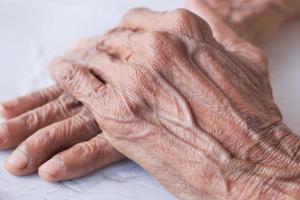 close up of hands of a elderly person photo