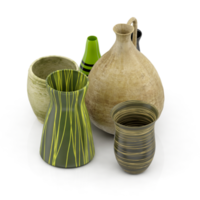 vases isométriques rendu 3d png