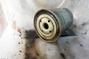 Sangatta, East Kalimantan, Indonesia, 2020 - Mitsubishi Forklift Fuel Filter. Fuel filter from astra daihatsu indonesia. Selective Focus. photo