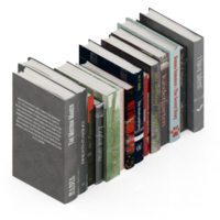 isometrico libri 3d rendere png