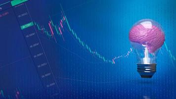 The lightbulb brain on business background  3d rendering photo