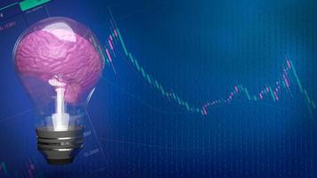 The lightbulb brain on business background  3d rendering photo