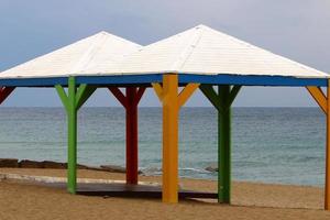 Canopy in the city park to protect from the scorching sun. photo