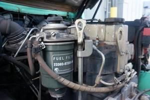 Sangatta, East Kalimantan, Indonesia, 2020 - Mitsubishi Forklift Fuel Filter. Fuel filter from astra daihatsu indonesia photo