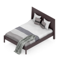 Isometric Bedroom 3D render png