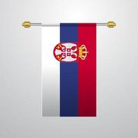 serbia bandera colgante vector