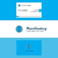 Beautiful Globe Logo and business card vertical Design Vector