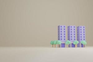 apartment, condominium, hotel, dormitory, 3d illustration, modern color photo