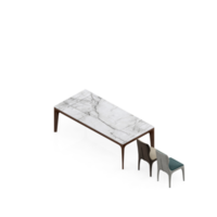 Isometric Table Set 3D render png