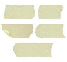 Set of torn masking tape isolated on white photo