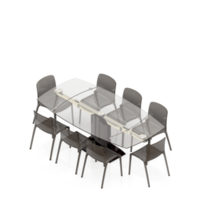 Isometric Table Set 3D render png