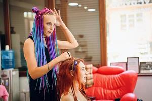 Barber braids dreadlocks. photo