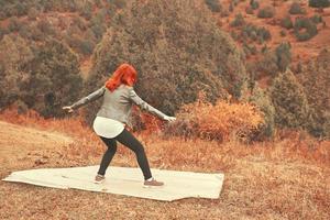 Young woman on vacation in the mountains. photo