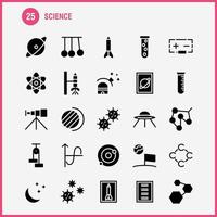 paquete de iconos de glifos sólidos de ciencia para diseñadores y desarrolladores vector