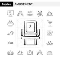 Amusement Hand Drawn Icon for Web Print and Mobile UXUI Kit Such as Monitor Screen Play Media Amusement Park Confetti Confetti Pictogram Pack Vector