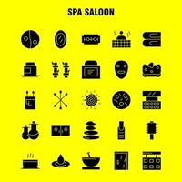 salón de spa paquete de iconos de glifo sólido para diseñadores y desarrolladores iconos de alimentos viajar comer sopa crema tarro de crema spa vector