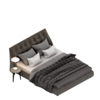 Isometric Bedroom 3D render png