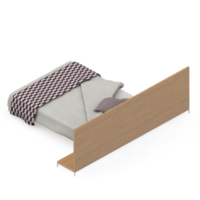 render 3d de dormitorio isométrico png