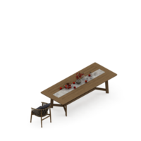 Isometric Table 3D render png