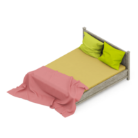 Isometric Bedroom 3D render png