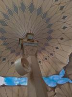 Medina, Saudi Arabia, 2022 - Umbrella construction on the square of Al-Masjid An-Nabawi or Prophet Muhammed Mosque are protecting people from sun at daytime and work as lights at night photo