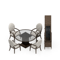 Isometric Table Set 3D render png