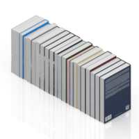 render 3d de libros isométricos png