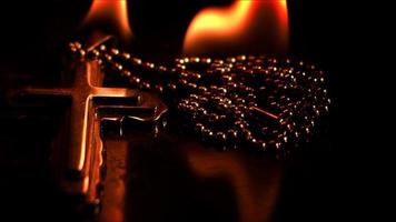 Christian Symbol Cross on Fire photo