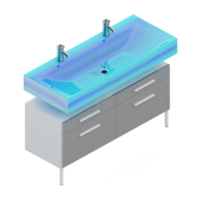 Isometric bathroom items 3D isolated render png