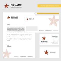 Star fish Business Letterhead Envelope and visiting Card Design vector template