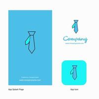 Tie Company Logo App Icon and Splash Page Design Creative Business App Design Elements vector