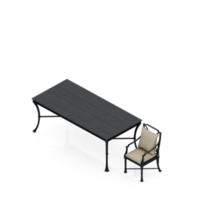 render 3d de mesa isométrica png