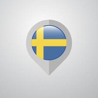 Map Navigation pointer with Sweden flag design vector