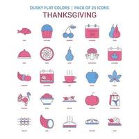 Thanksgiving icon Dusky Flat color Vintage 25 Icon Pack vector