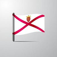 Jersey waving Shiny Flag design vector