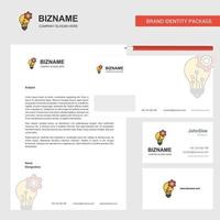 Bulb setting Business Letterhead Envelope and visiting Card Design vector template