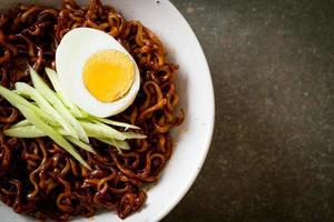 Korean Instant Noodle with Black Bean Sauce or Jajangmyeon or JJajangmyeon photo