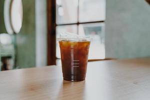 iced americano coffee or long black coffee photo