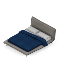 Isometric Bedroom 3D render png