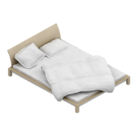 Isometric Bedroom 3D render png