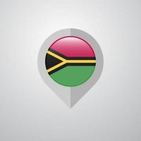 Map Navigation pointer with Vanuatu flag design vector